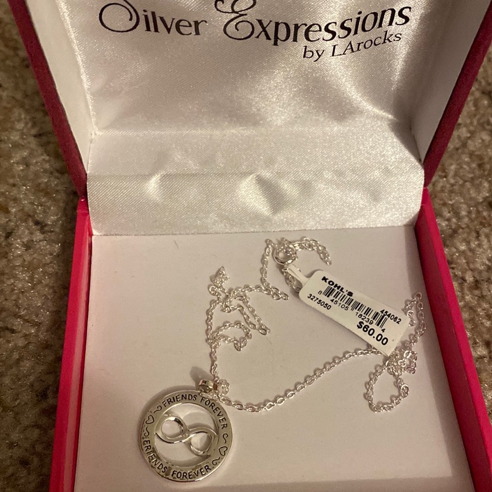 Silver plated 16” friends forever necklace